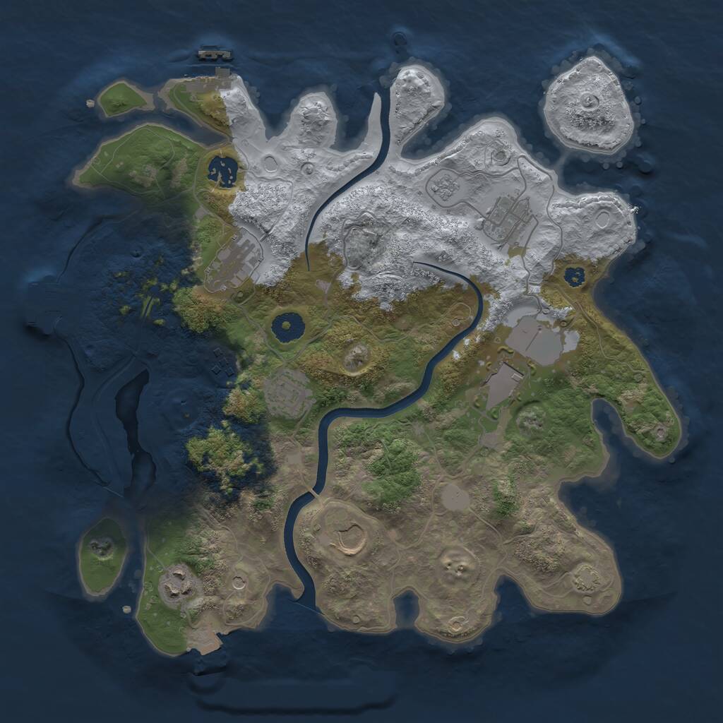 Rust Map: Procedural Map, Size: 3500, Seed: 199726, 14 Monuments
