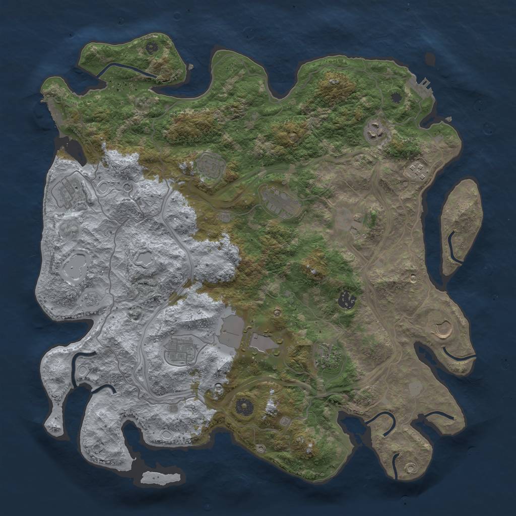 Rust Map: Procedural Map, Size: 4250, Seed: 1483491131, 20 Monuments