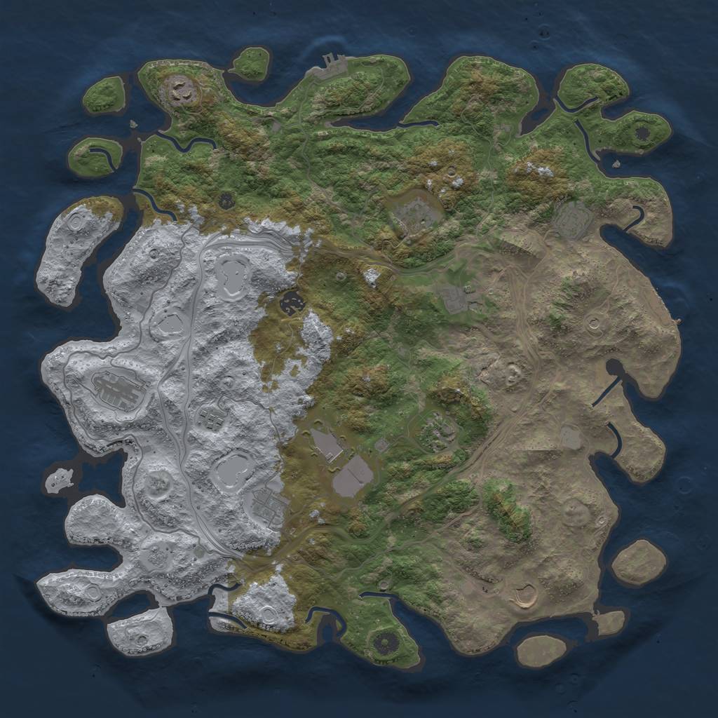 Rust Map: Procedural Map, Size: 4500, Seed: 22021130, 20 Monuments
