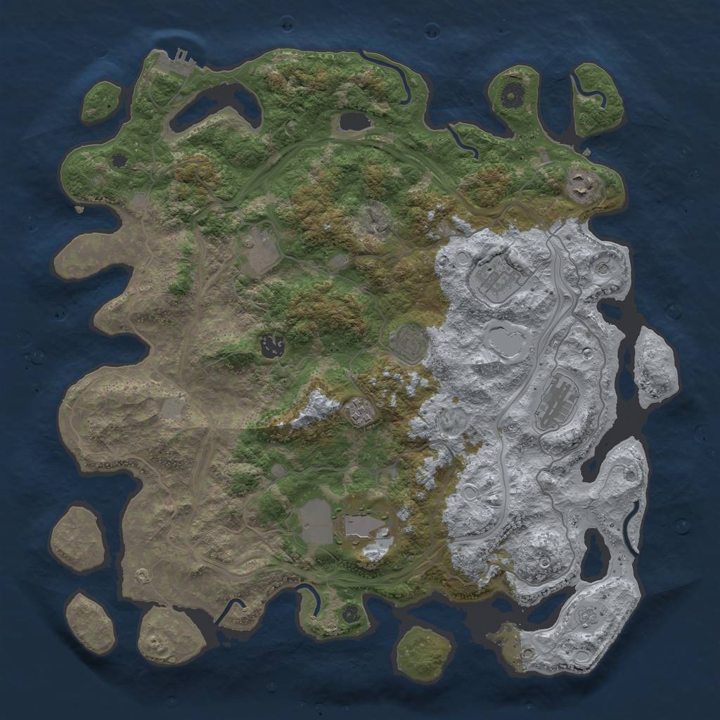 Rust Map: Procedural Map, Size: 4250, Seed: 1770642783, 16 Monuments