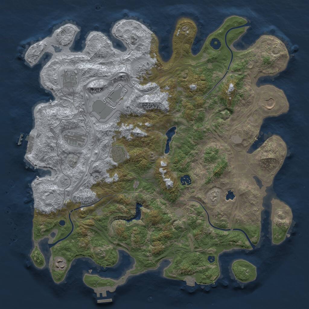 Rust Map: Procedural Map, Size: 4250, Seed: 10022, 14 Monuments
