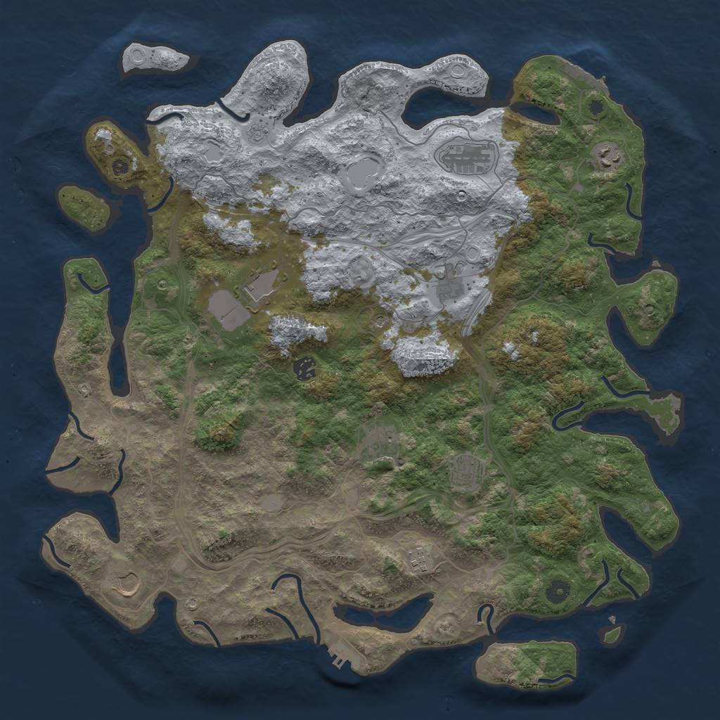 Rust Map: Procedural Map, Size: 4500, Seed: 80988290, 18 Monuments