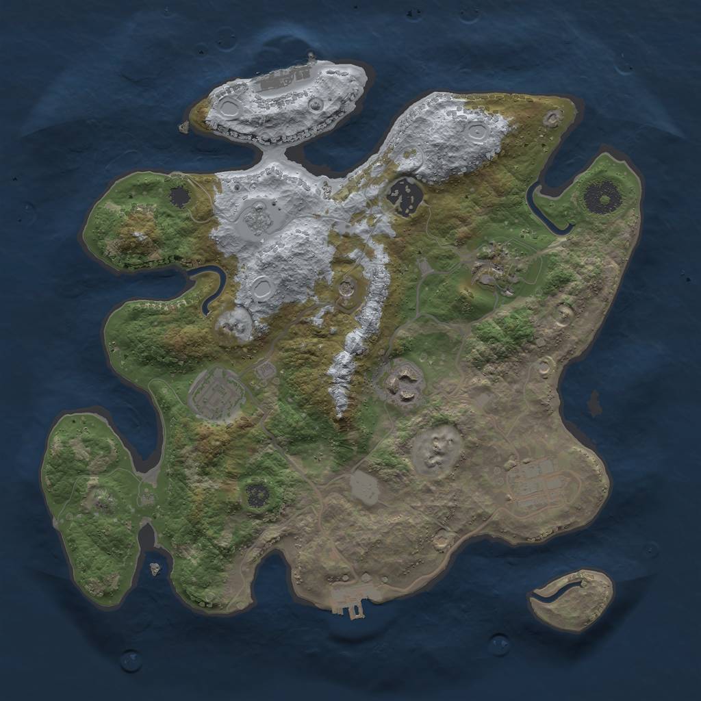 Rust Map: Procedural Map, Size: 3000, Seed: 224357130, 14 Monuments