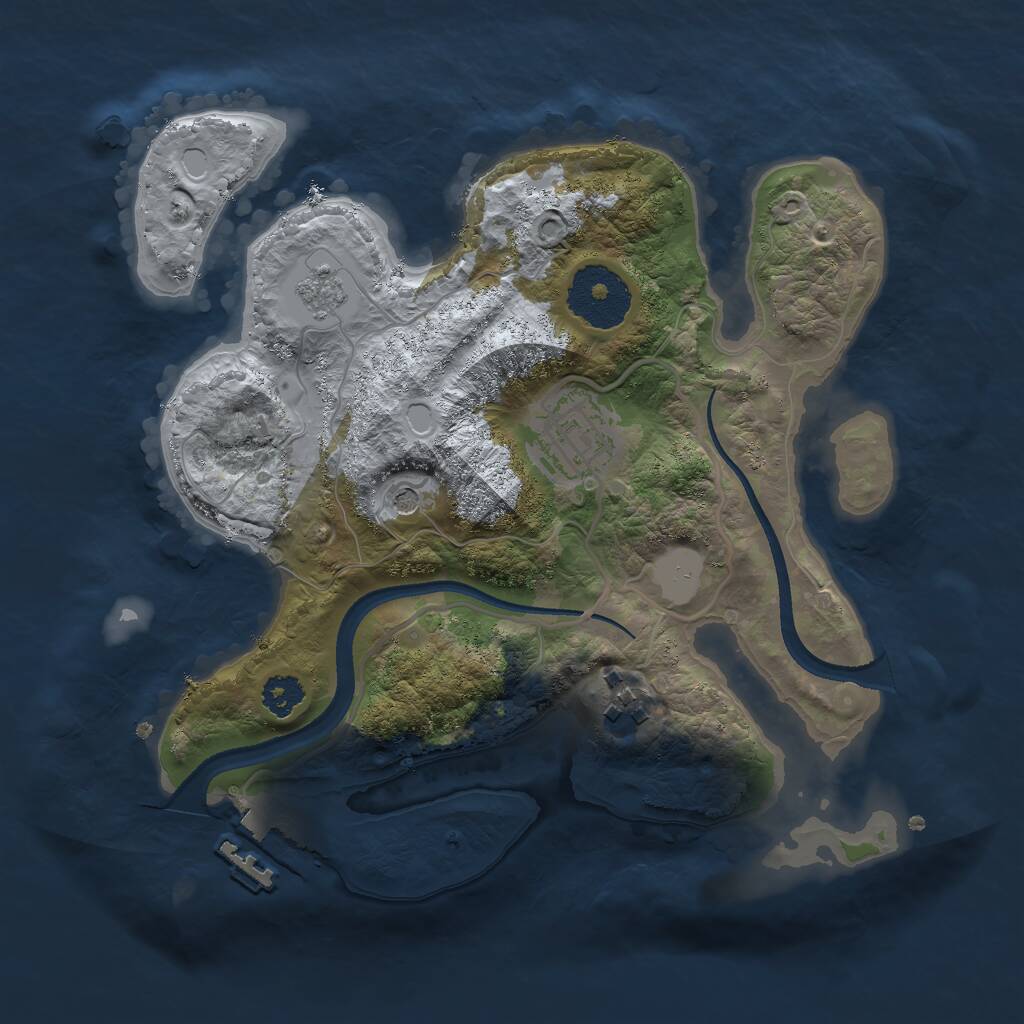 Rust Map: Procedural Map, Size: 2500, Seed: 432432432, 6 Monuments