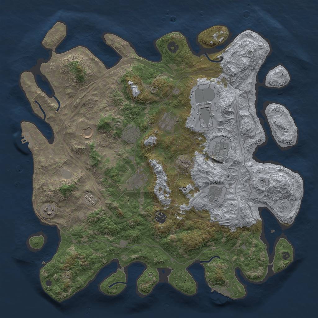 Rust Map: Procedural Map, Size: 4250, Seed: 23125, 19 Monuments