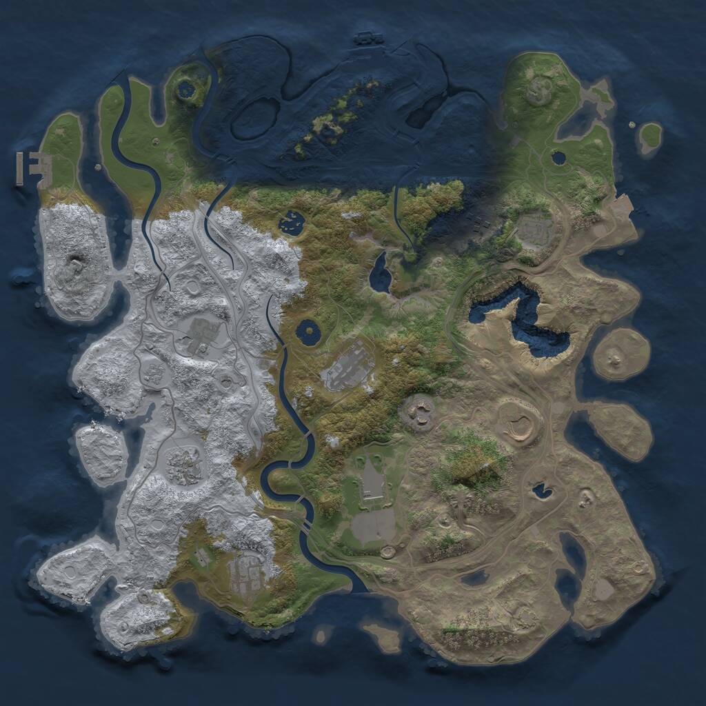 Rust Map: Procedural Map, Size: 4250, Seed: 674470716, 16 Monuments