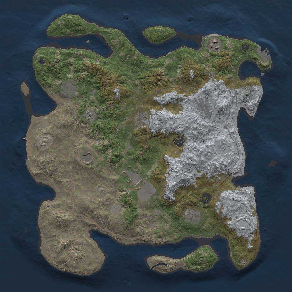 Rust Map: Procedural Map, Size: 4000, Seed: 67923, 19 Monuments