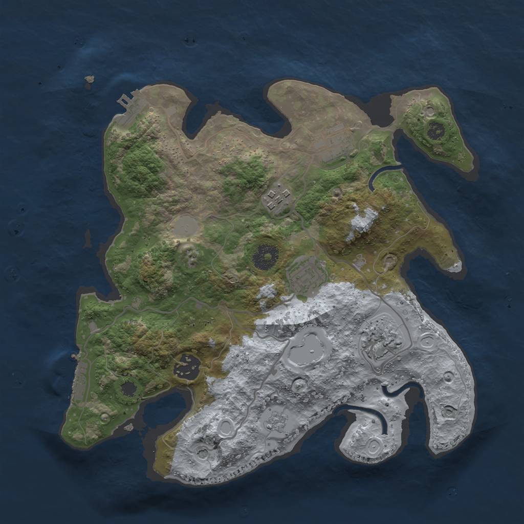 Rust Map: Procedural Map, Size: 3000, Seed: 9752489, 14 Monuments