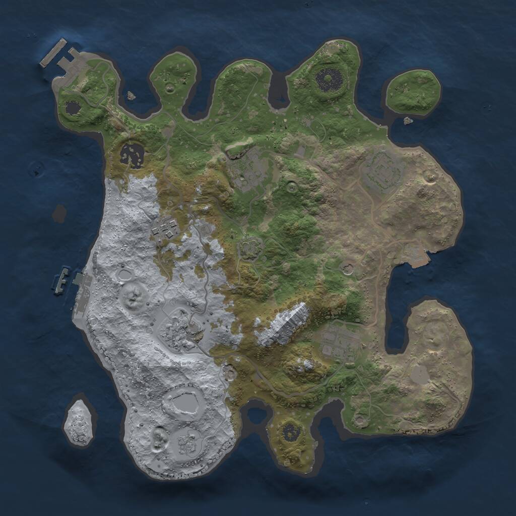 Rust Map: Procedural Map, Size: 3000, Seed: 313259361, 12 Monuments