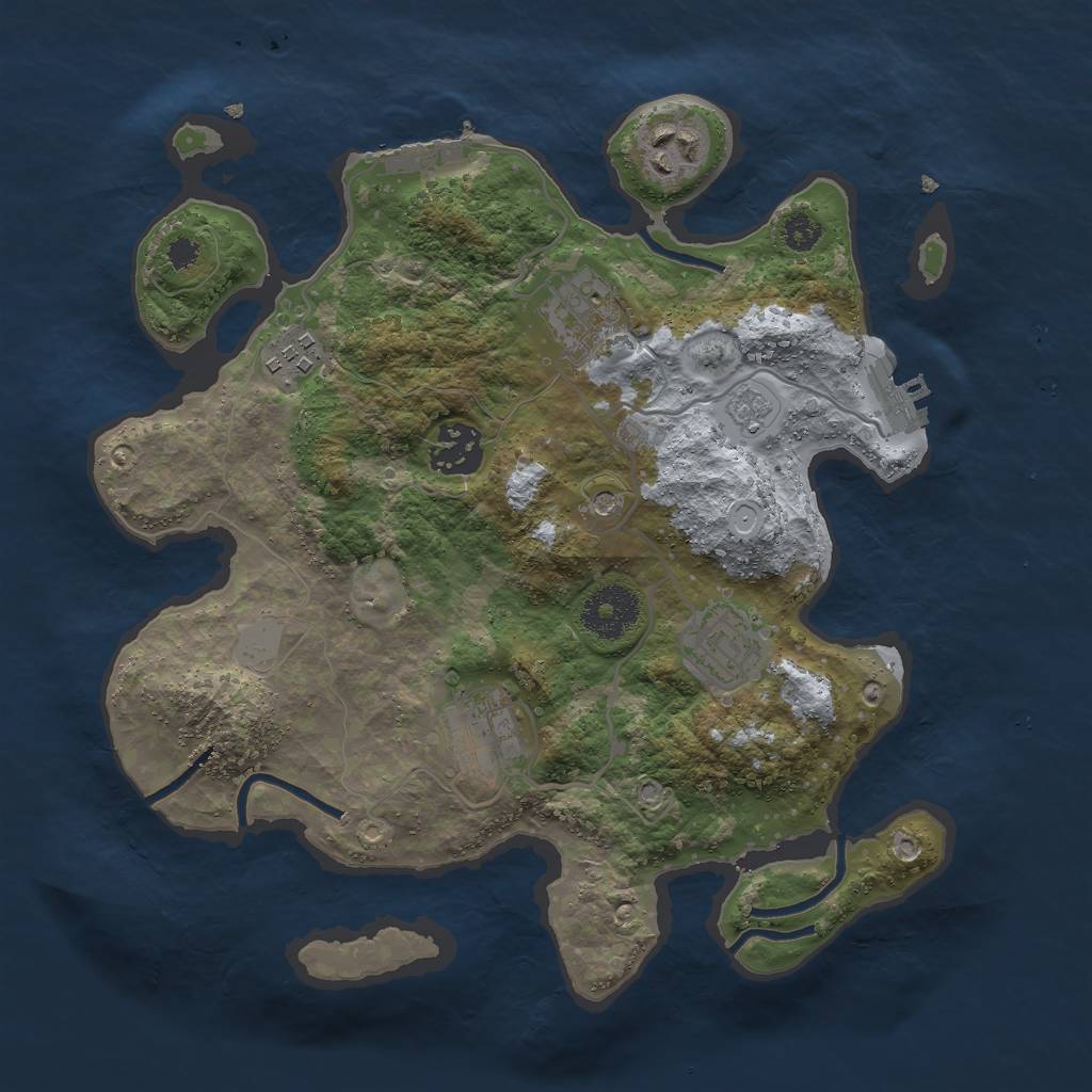 Rust Map: Procedural Map, Size: 3000, Seed: 22922, 15 Monuments
