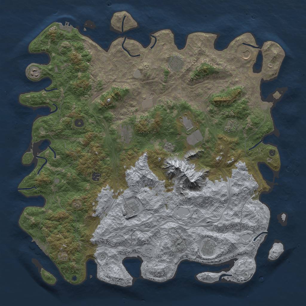 Rust Map: Procedural Map, Size: 5000, Seed: 234867, 20 Monuments