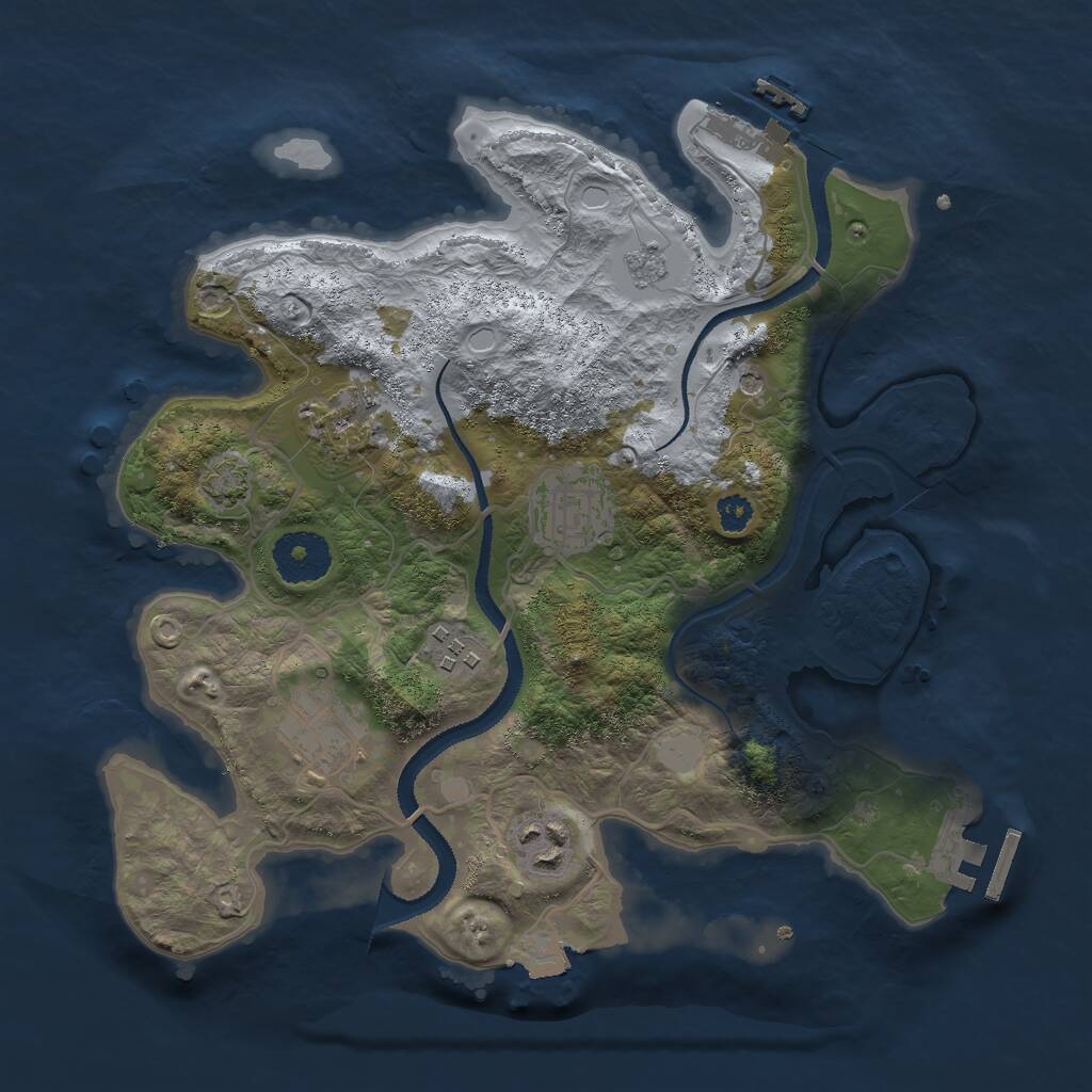 Rust Map: Procedural Map, Size: 3000, Seed: 171821652, 11 Monuments