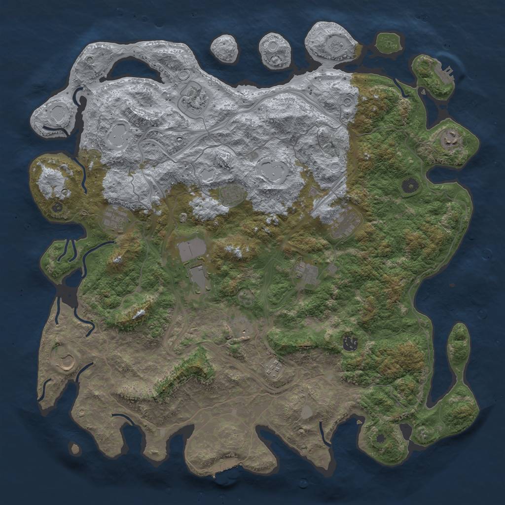 Rust Map: Procedural Map, Size: 4800, Seed: 1270939568, 20 Monuments