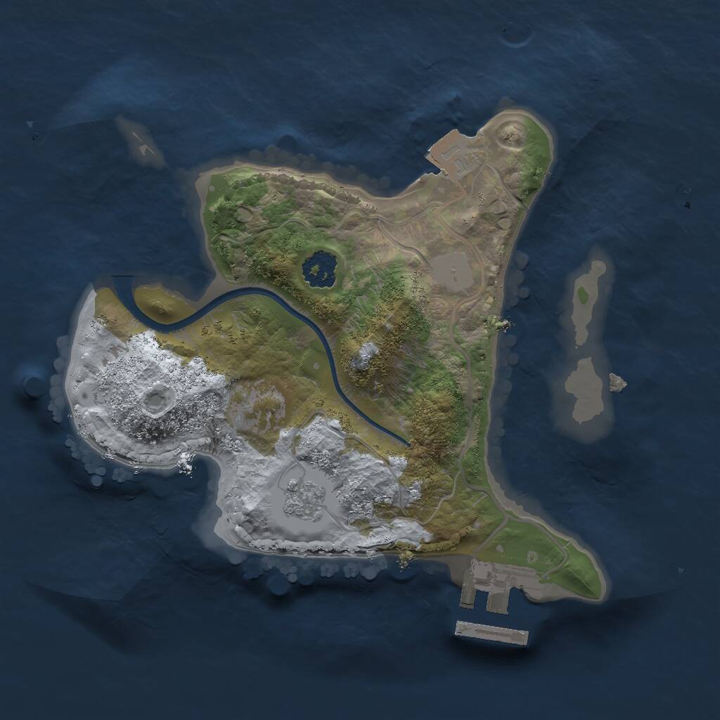 Rust Map: Procedural Map, Size: 2000, Seed: 535077185, 3 Monuments