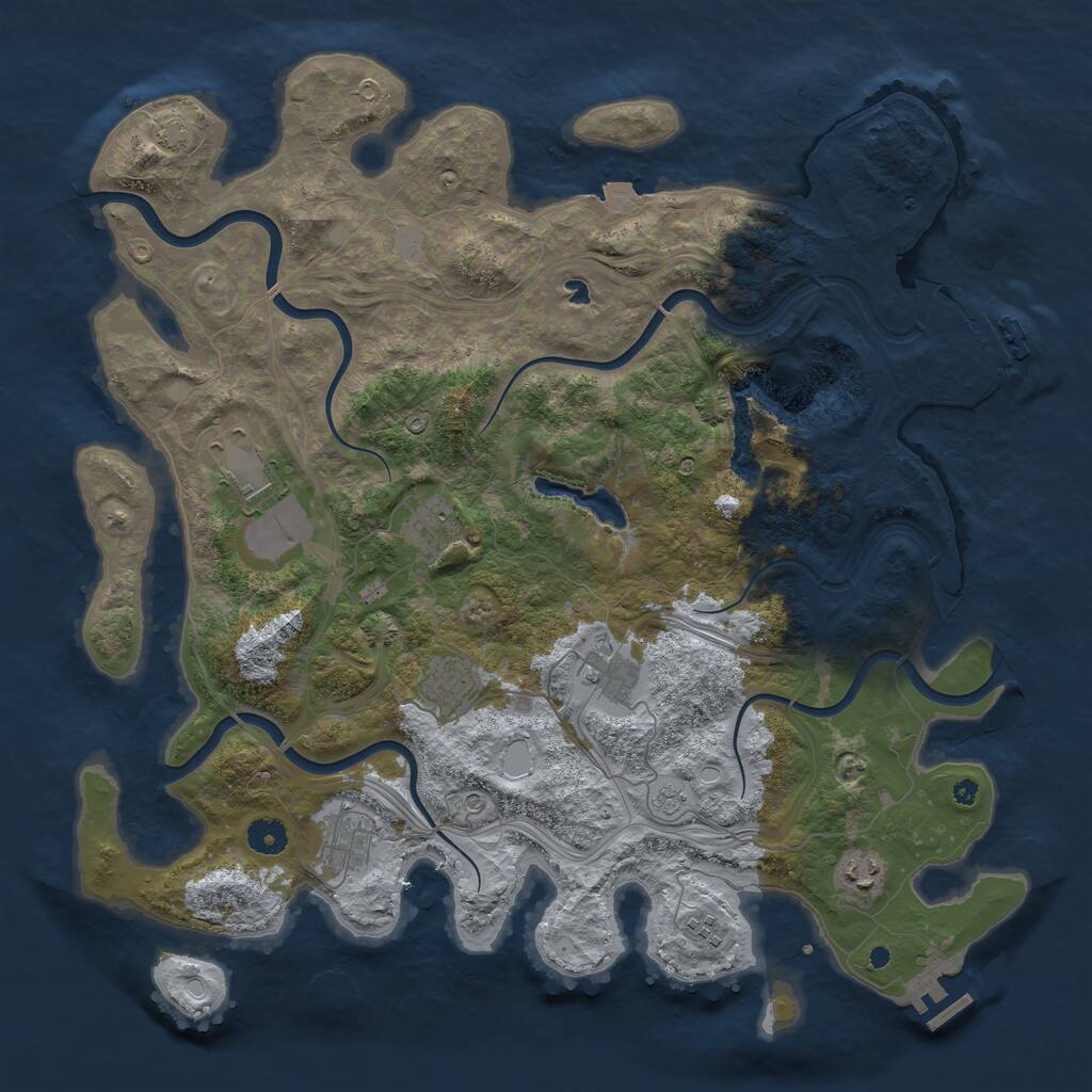 Rust Map: Procedural Map, Size: 4250, Seed: 25524, 13 Monuments