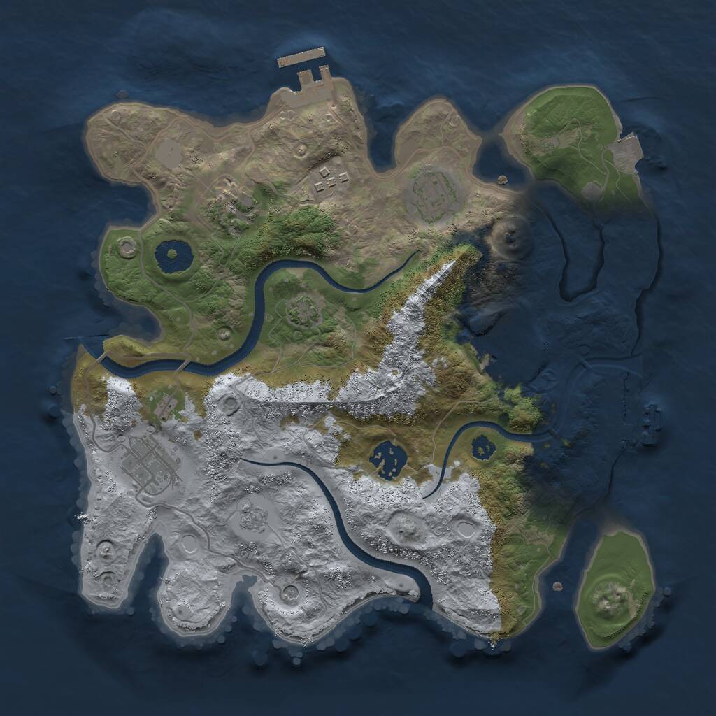 Rust Map: Procedural Map, Size: 3000, Seed: 314159265, 12 Monuments
