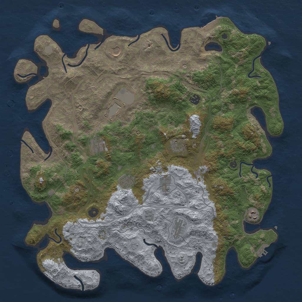Rust Map: Procedural Map, Size: 4500, Seed: 1999999888, 19 Monuments