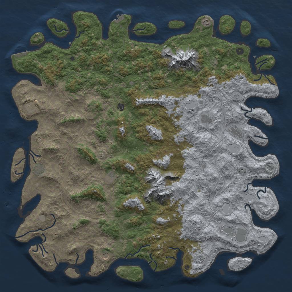 Rust Map: Procedural Map, Size: 6000, Seed: 37613529, 20 Monuments