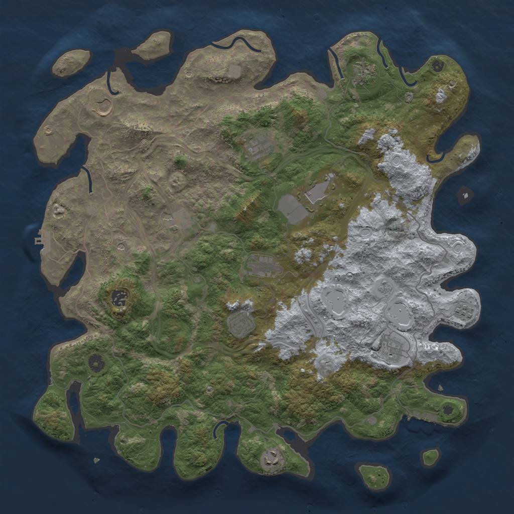 Rust Map: Procedural Map, Size: 4500, Seed: 679524548, 20 Monuments