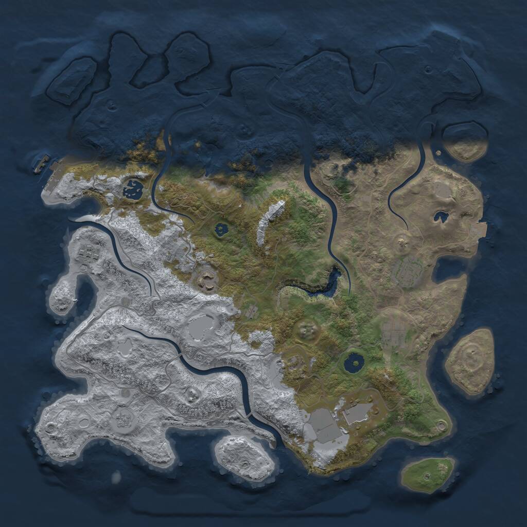 Rust Map: Procedural Map, Size: 4000, Seed: 873272337, 13 Monuments