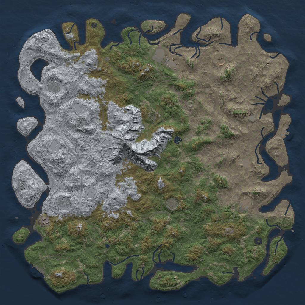 Rust Map: Procedural Map, Size: 6000, Seed: 30499908, 20 Monuments