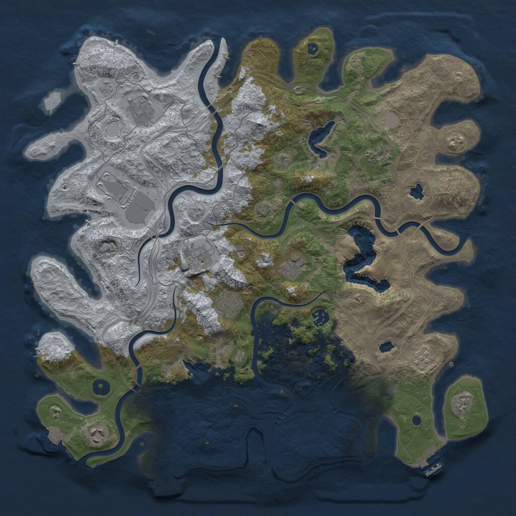 Rust Map: Procedural Map, Size: 4500, Seed: 970141456, 15 Monuments