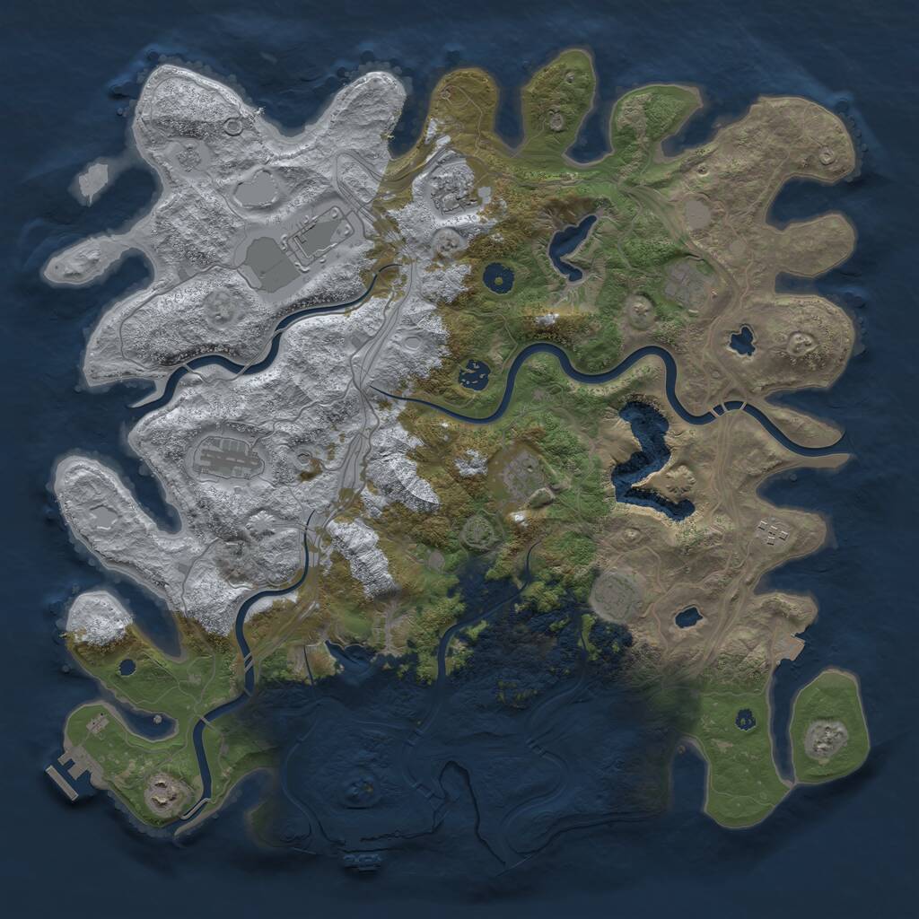 Rust Map: Procedural Map, Size: 4500, Seed: 970141456, 15 Monuments
