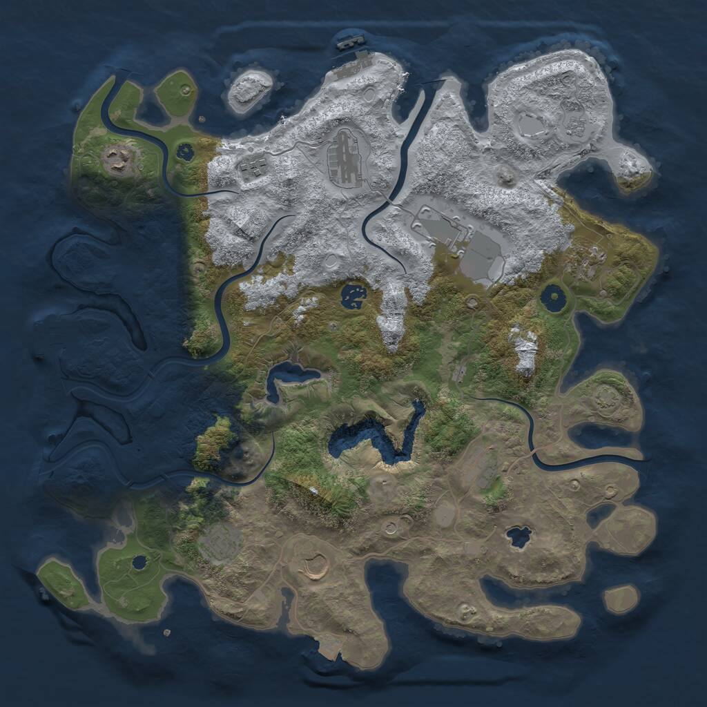 Rust Map: Procedural Map, Size: 4100, Seed: 201509226, 15 Monuments