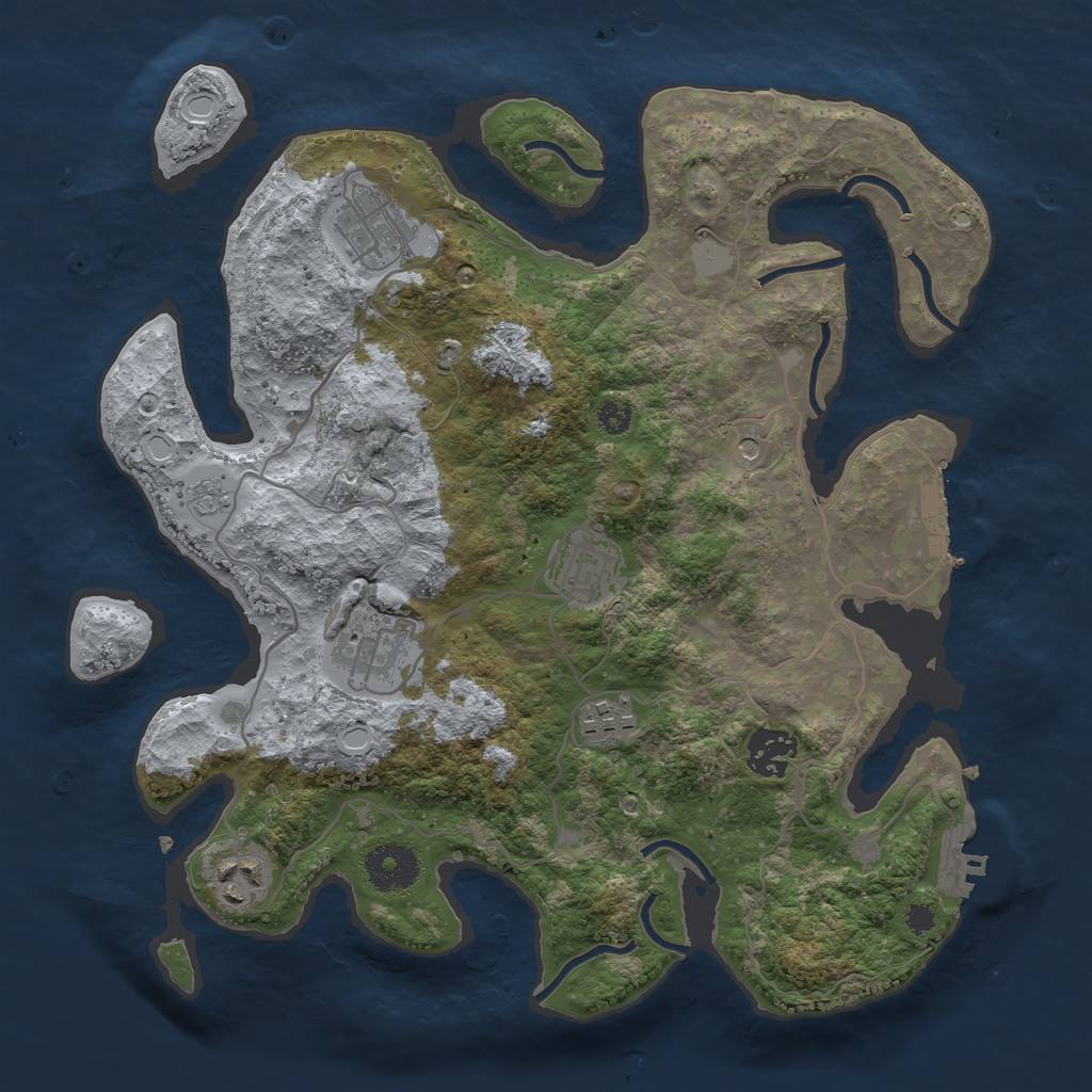 Rust Map: Procedural Map, Size: 3250, Seed: 321798, 15 Monuments