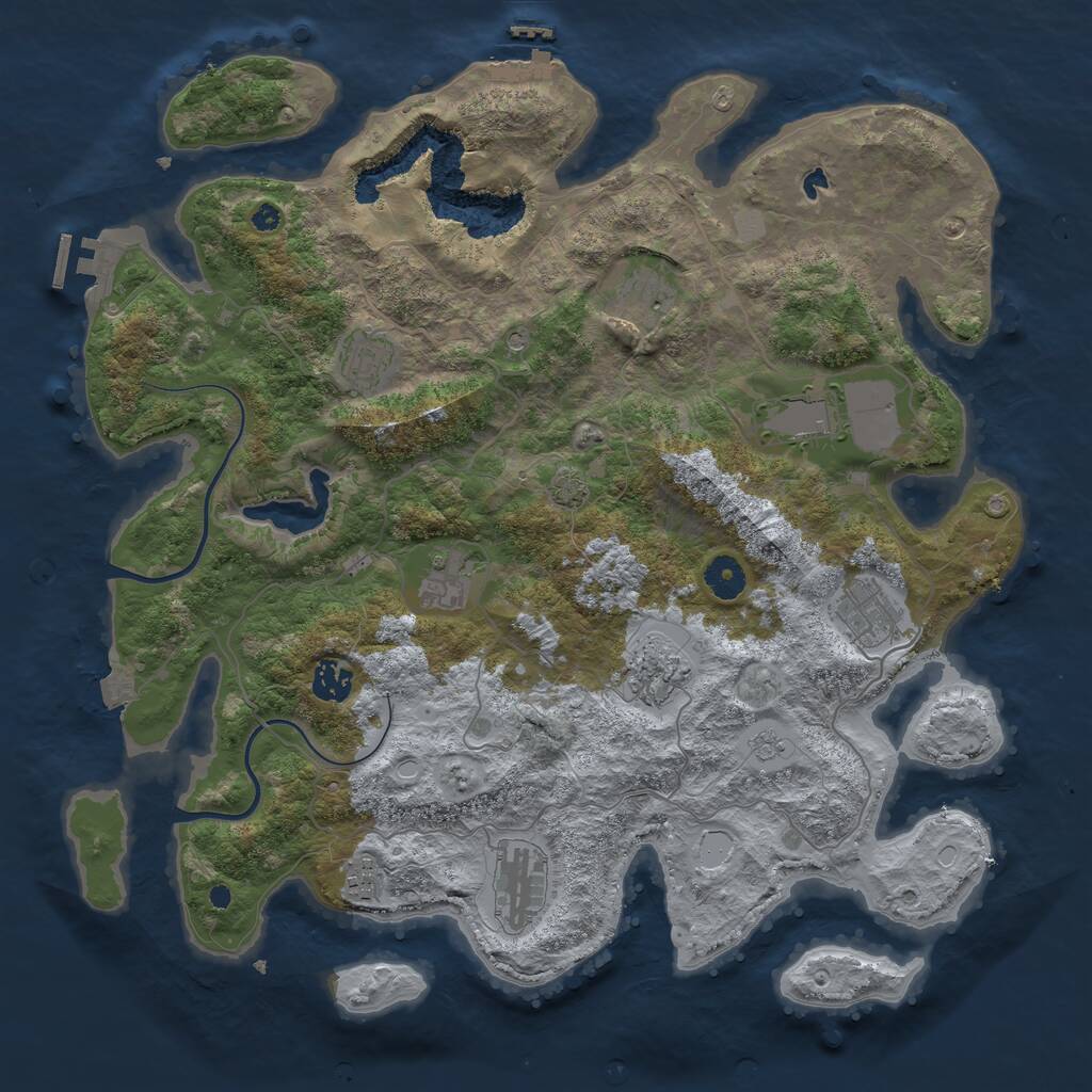 Rust Map: Procedural Map, Size: 4000, Seed: 1691227210, 15 Monuments