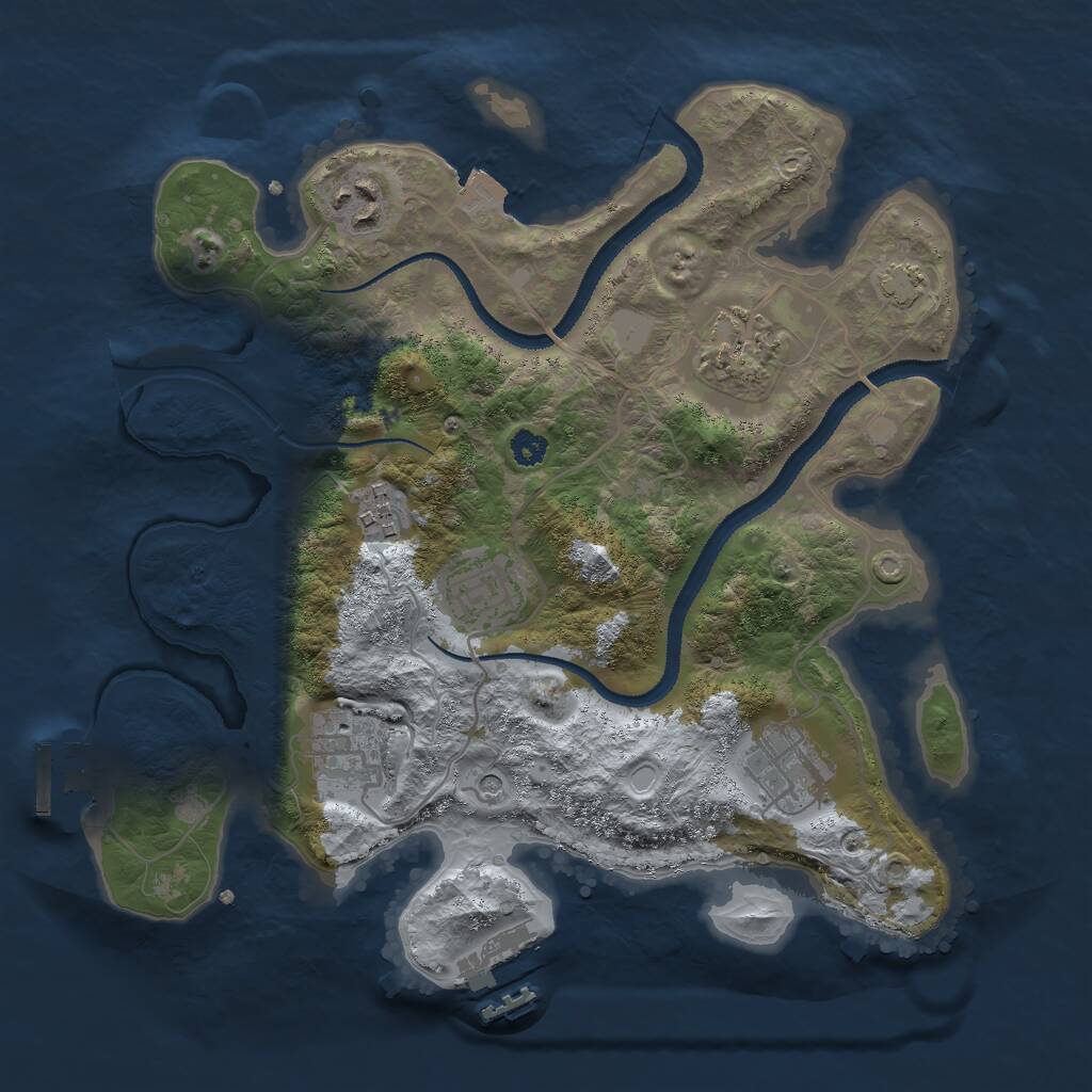 Rust Map: Procedural Map, Size: 3000, Seed: 126364101, 11 Monuments