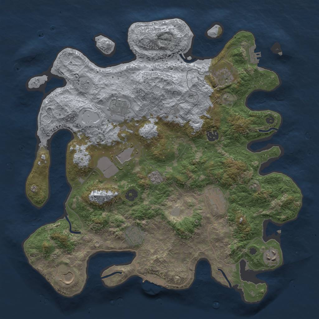 Rust Map: Procedural Map, Size: 3900, Seed: 6322541, 18 Monuments