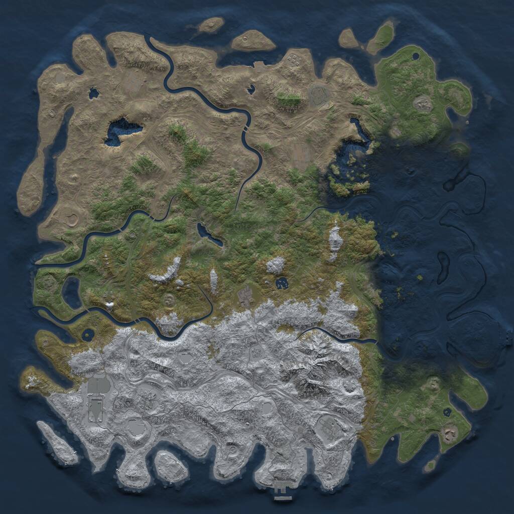 Rust Map: Procedural Map, Size: 6000, Seed: 199, 17 Monuments