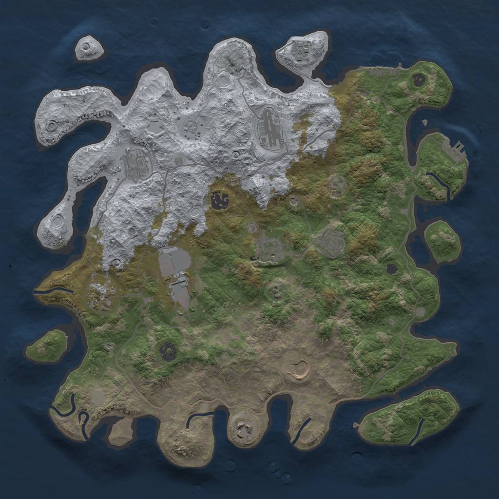 Rust Map: Procedural Map, Size: 4000, Seed: 62518467, 19 Monuments