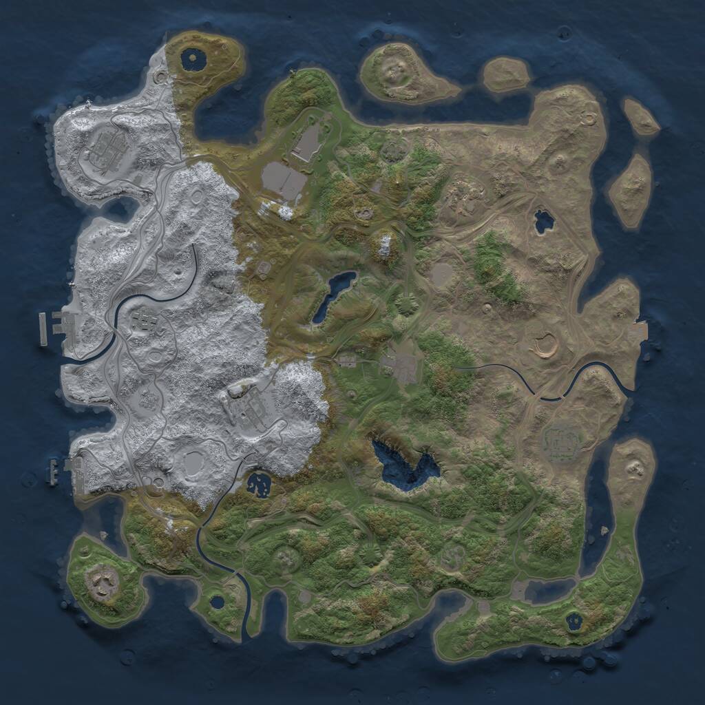 Rust Map: Procedural Map, Size: 4250, Seed: 475918039, 16 Monuments