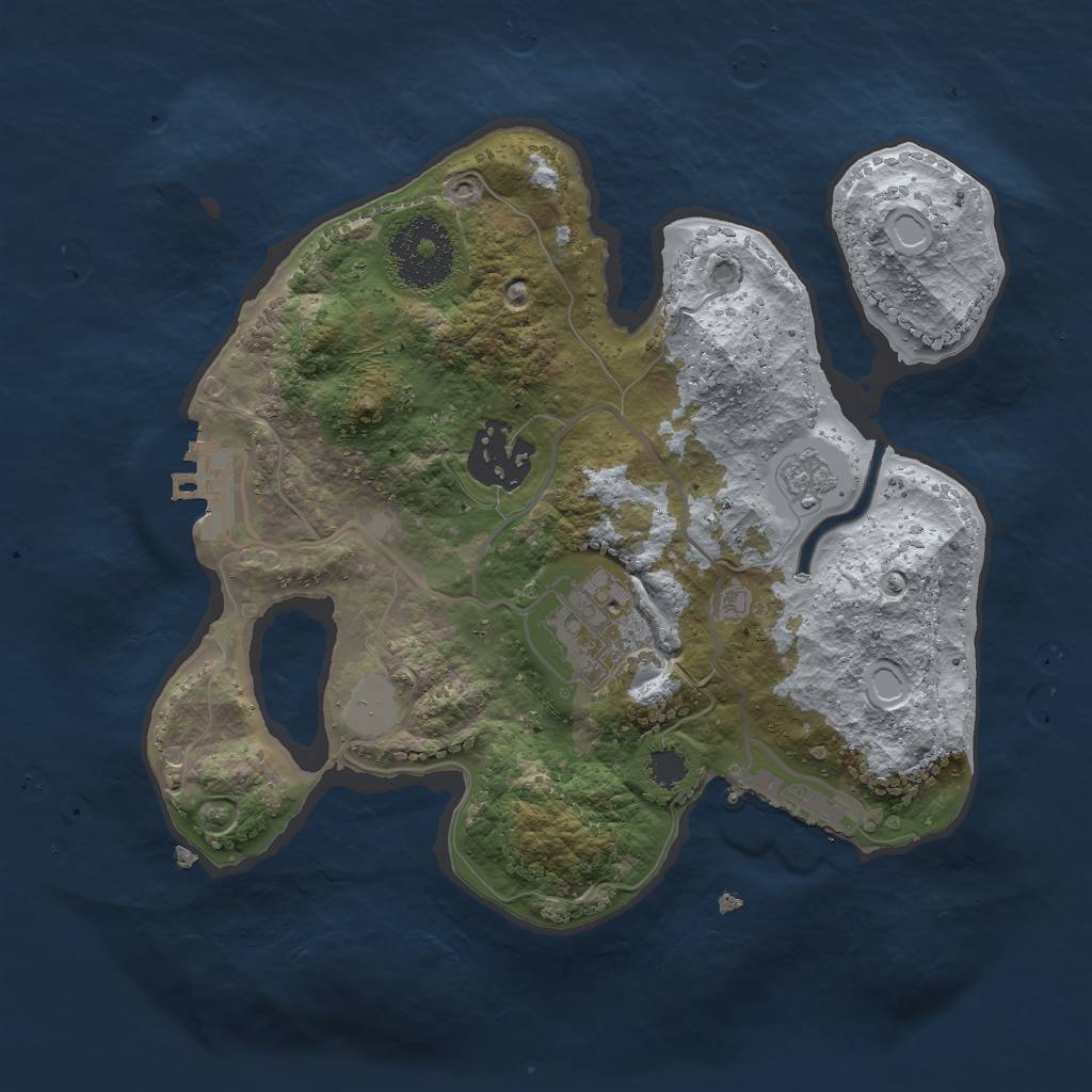Rust Map: Procedural Map, Size: 2450, Seed: 432663936, 10 Monuments