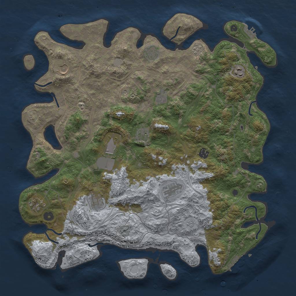 Rust Map: Procedural Map, Size: 4500, Seed: 2088013904, 20 Monuments