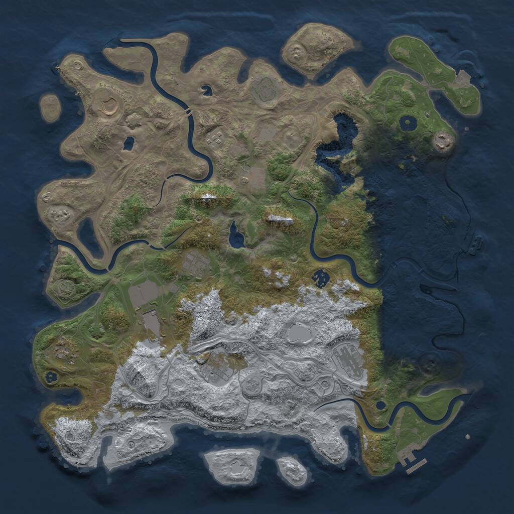 Rust Map: Procedural Map, Size: 4500, Seed: 2088013904, 17 Monuments