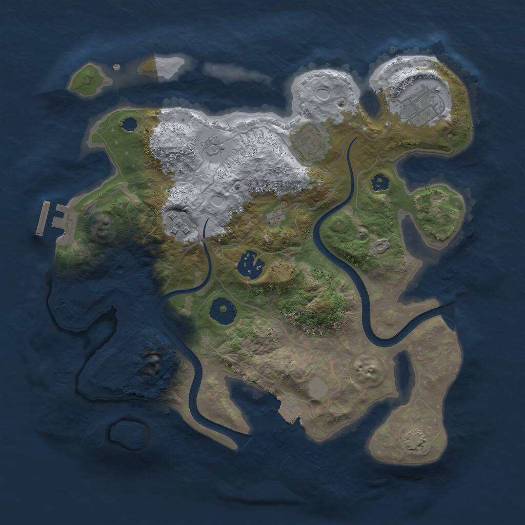 Rust Map: Procedural Map, Size: 3000, Seed: 304936685, 8 Monuments