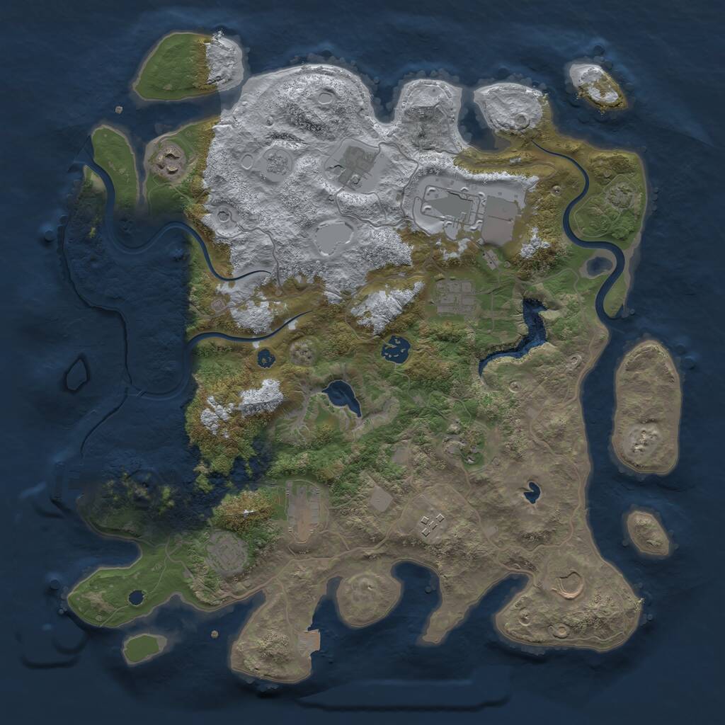 Rust Map: Procedural Map, Size: 4000, Seed: 1720228971, 15 Monuments