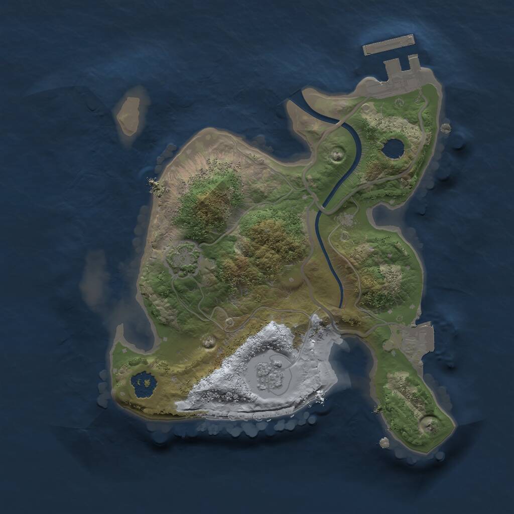 Rust Map: Procedural Map, Size: 2000, Seed: 764, 4 Monuments