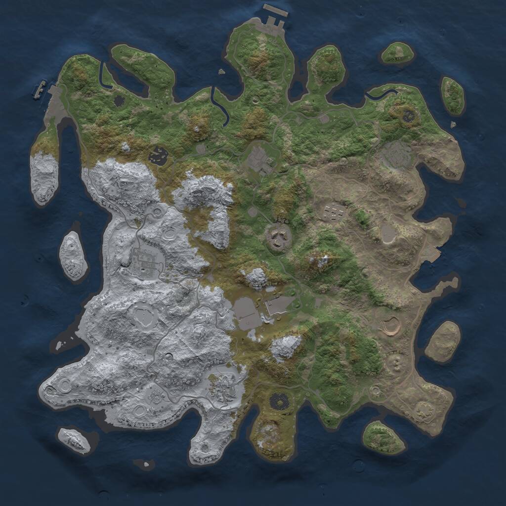 Rust Map: Procedural Map, Size: 4000, Seed: 532996509, 15 Monuments