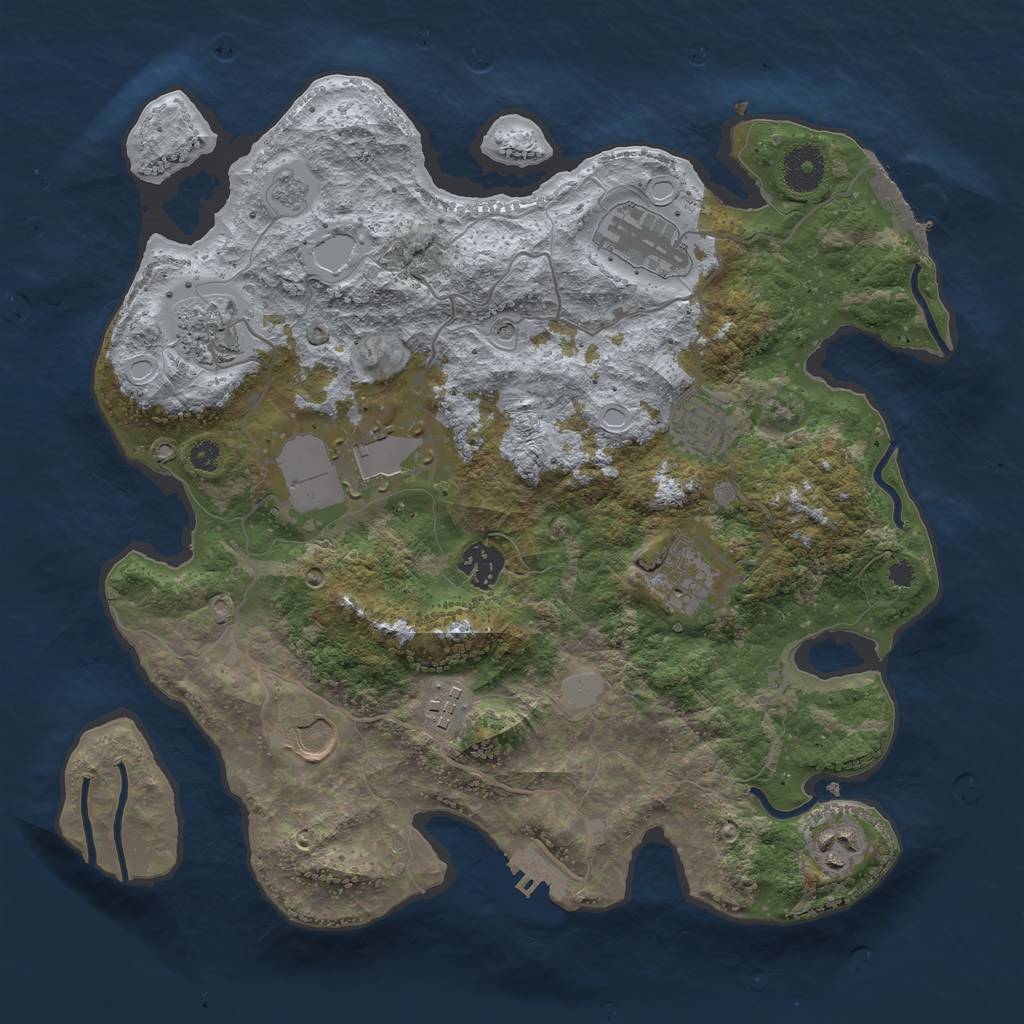 Rust Map: Procedural Map, Size: 3500, Seed: 93007182, 18 Monuments