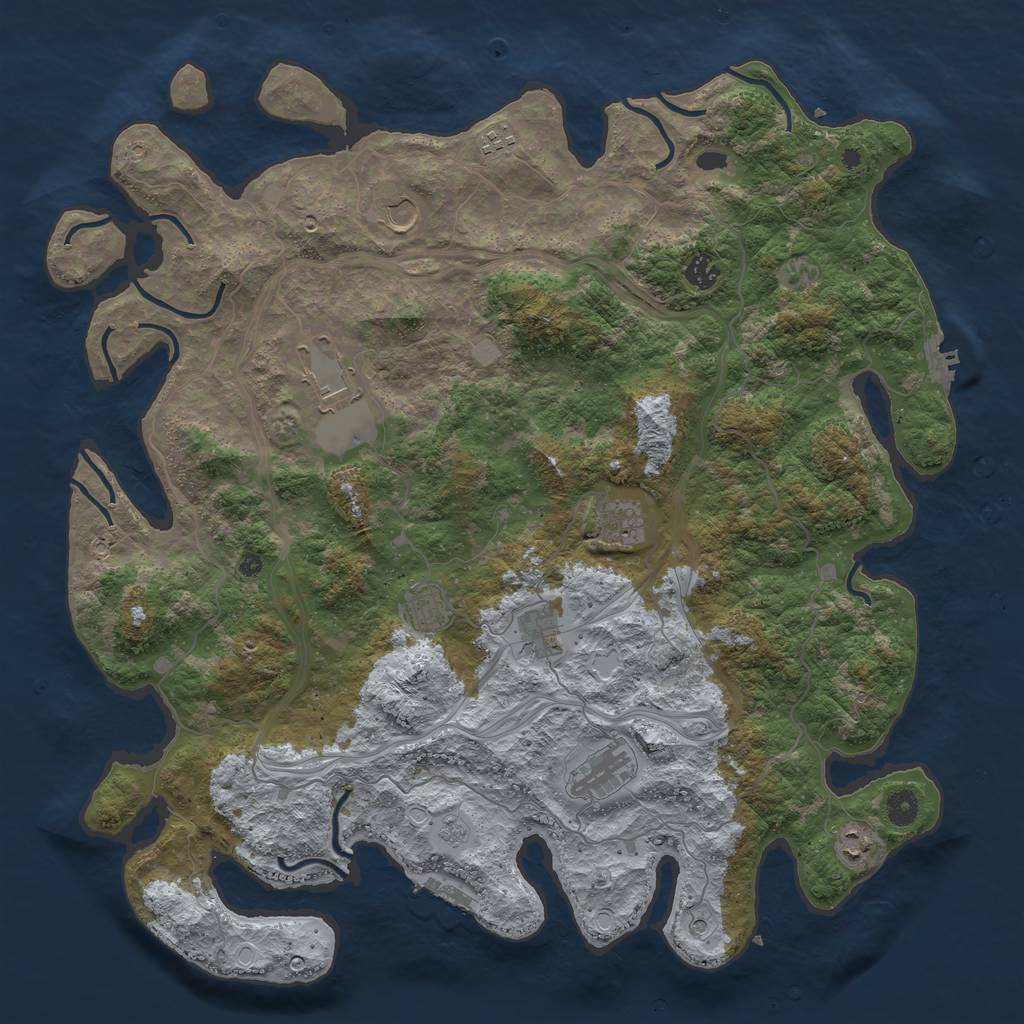 Rust Map: Procedural Map, Size: 4550, Seed: 1999999888, 18 Monuments