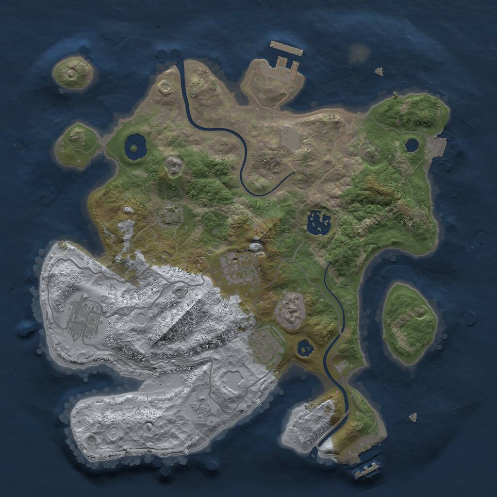 Rust Map: Procedural Map, Size: 3000, Seed: 6588, 9 Monuments
