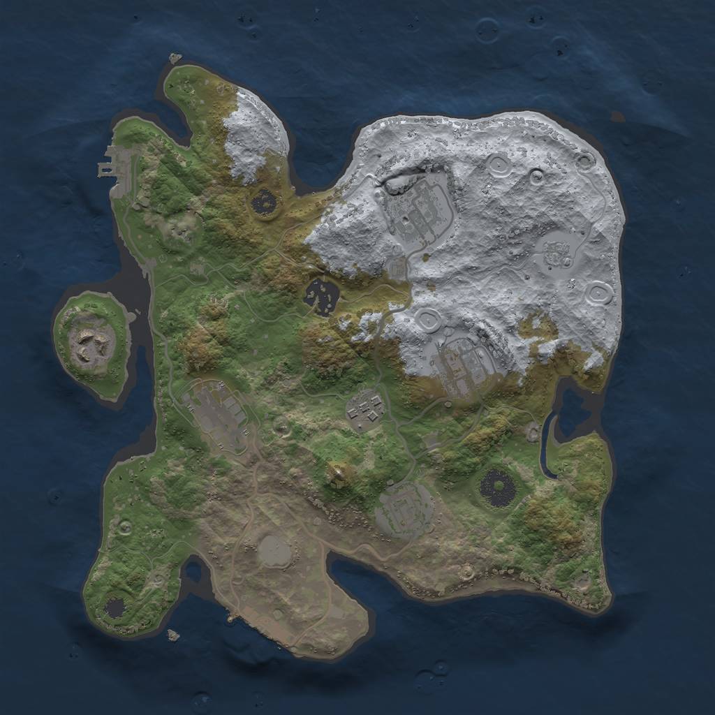 Rust Map: Procedural Map, Size: 3000, Seed: 1628508666, 15 Monuments