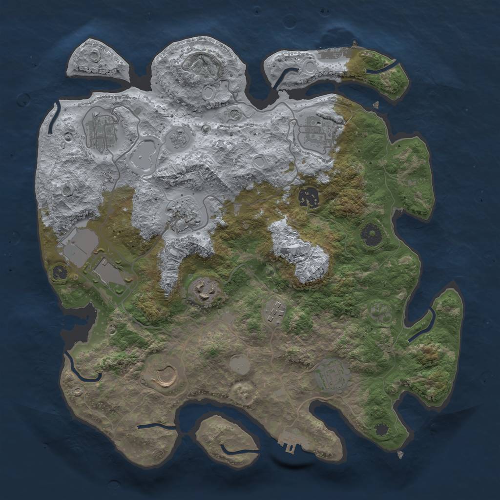 Rust Map: Procedural Map, Size: 3500, Seed: 83580298, 18 Monuments