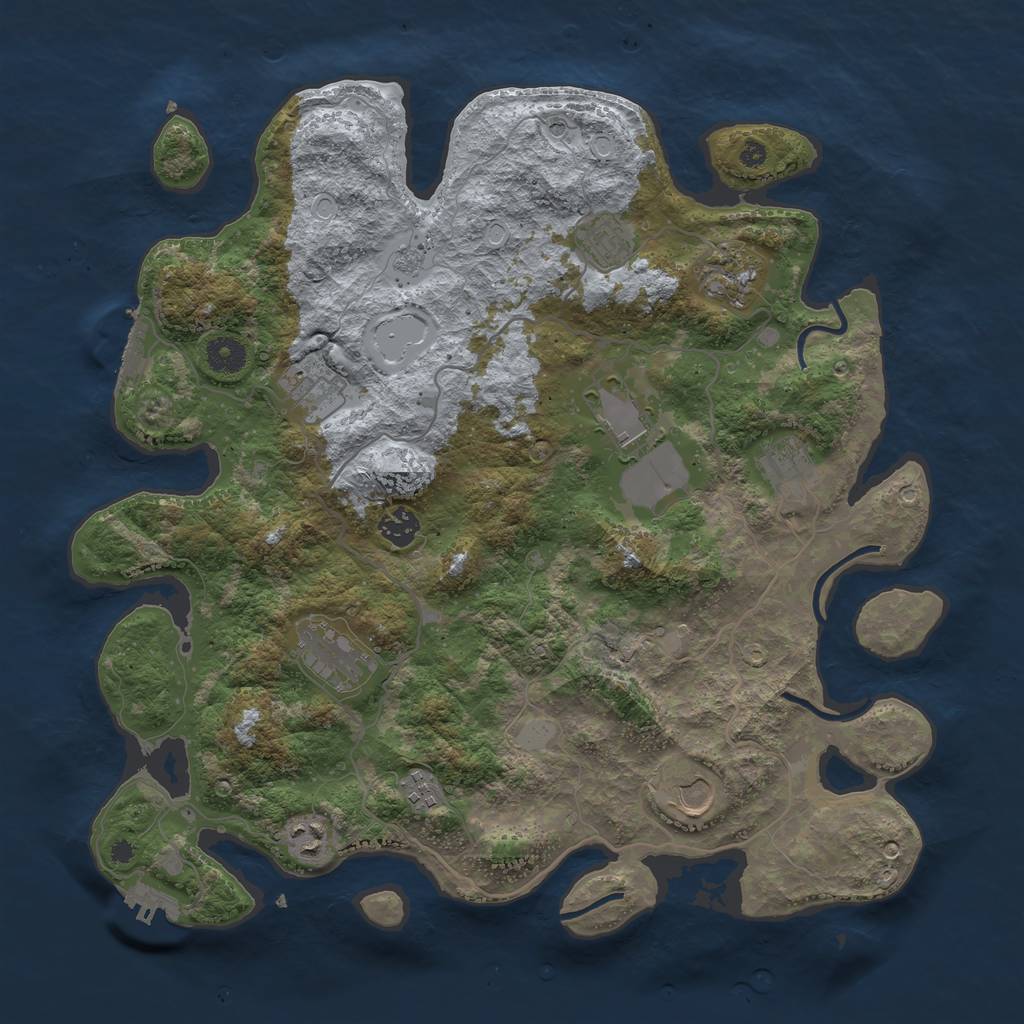 Rust Map: Procedural Map, Size: 4000, Seed: 19185042, 19 Monuments