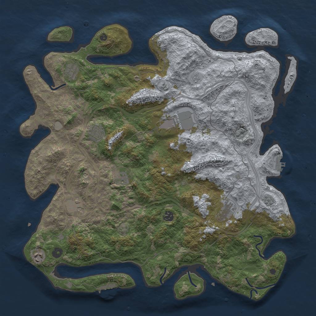 Rust Map: Procedural Map, Size: 4500, Seed: 74470, 18 Monuments