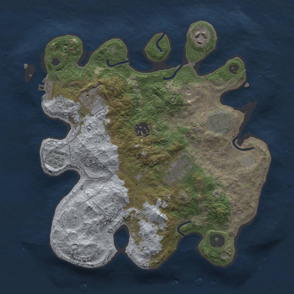 Rust Map: Procedural Map, Size: 3000, Seed: 1901992555, 14 Monuments